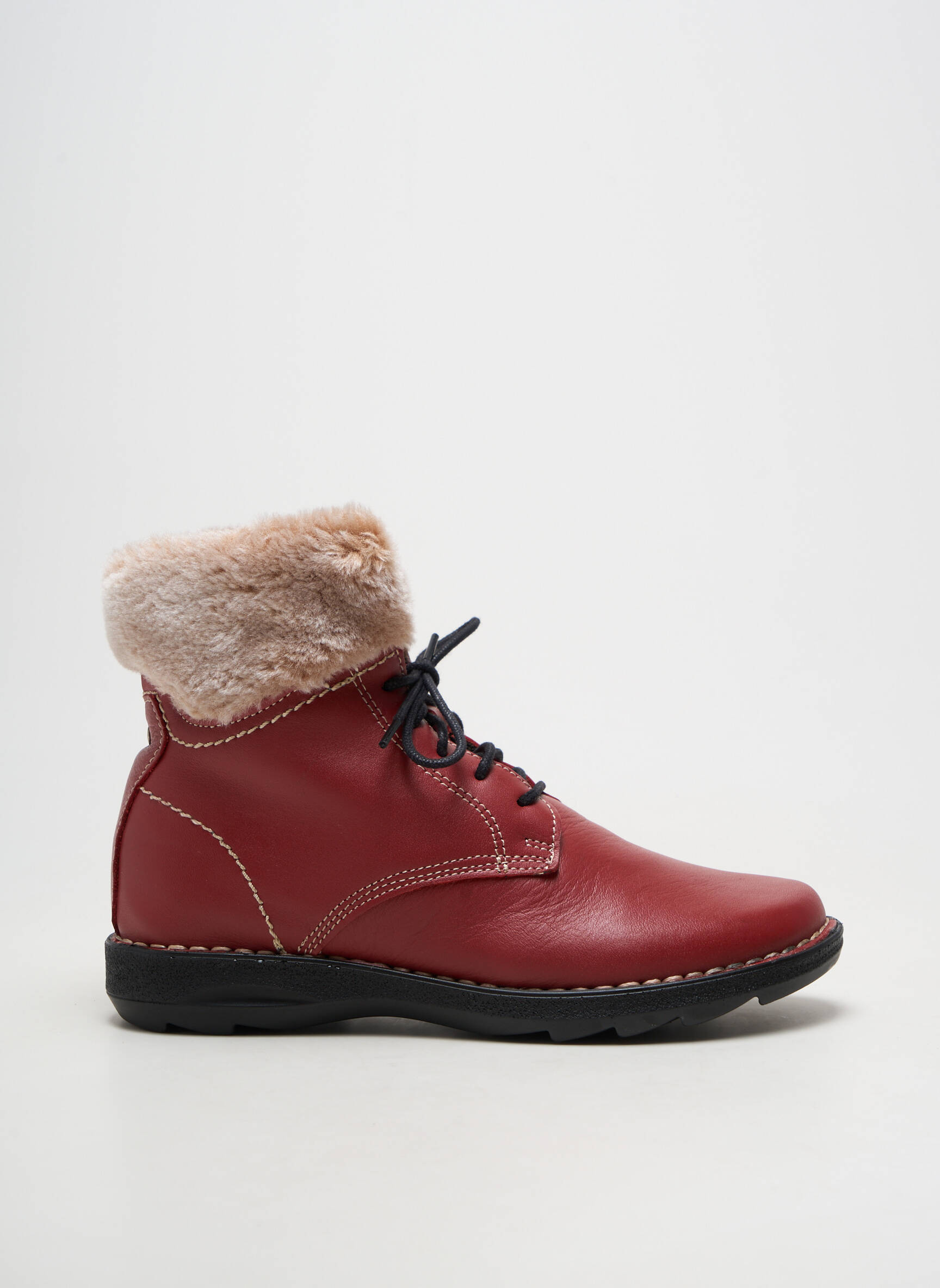 Bottines/boots matière lisse talon plat jusqu'à 3cm rouge ARIMA femme