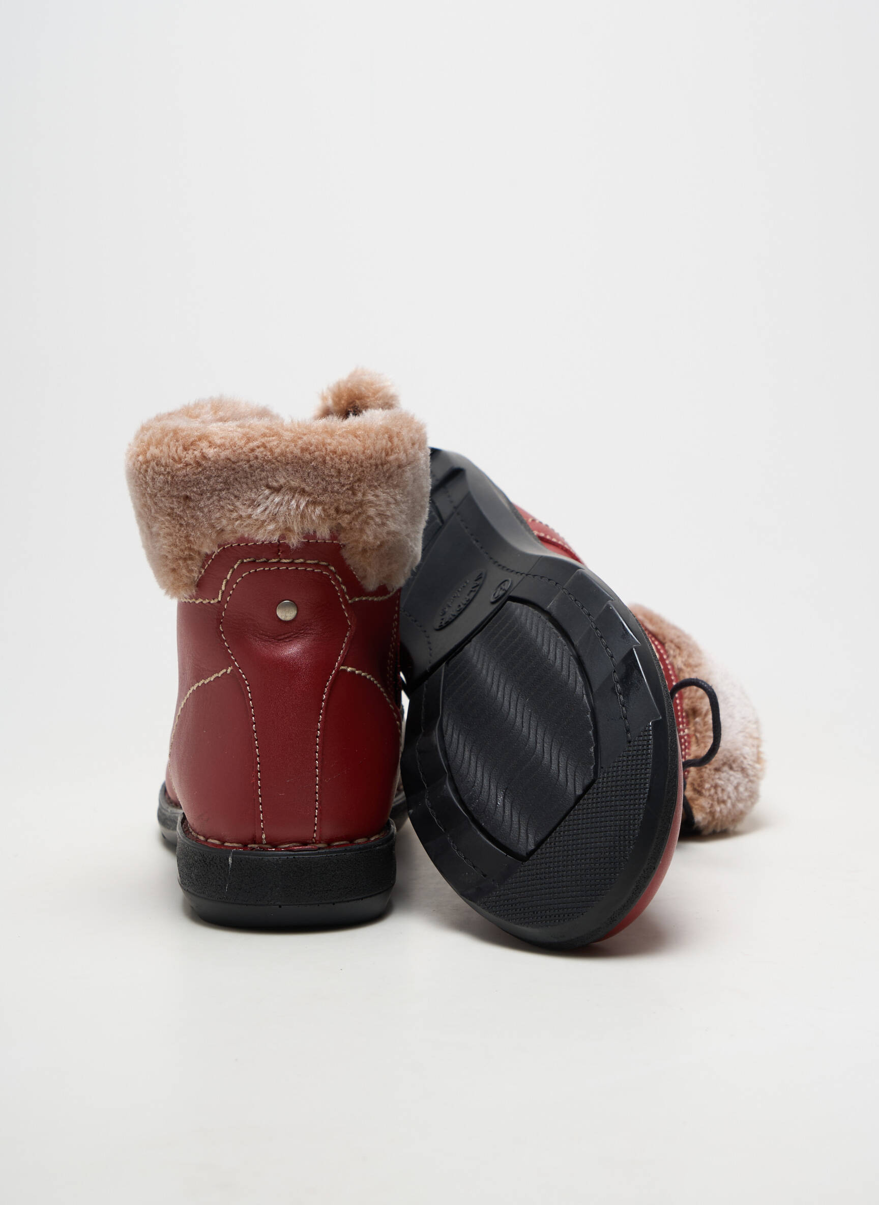 Bottines/boots matière lisse talon plat jusqu'à 3cm rouge ARIMA femme