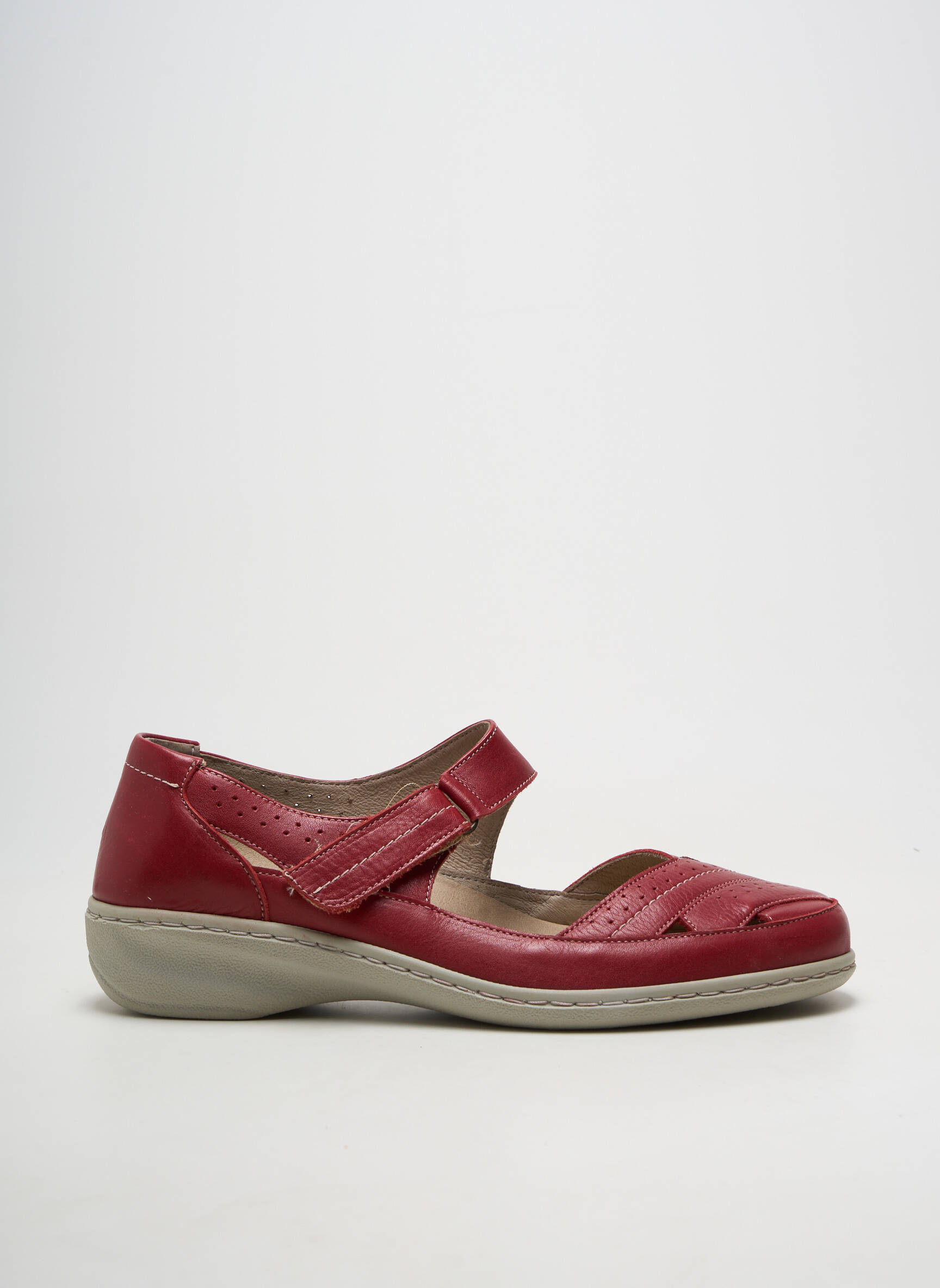 Ballerines matière lisse talon plat jusqu'à 3cm rouge ARIMA femme