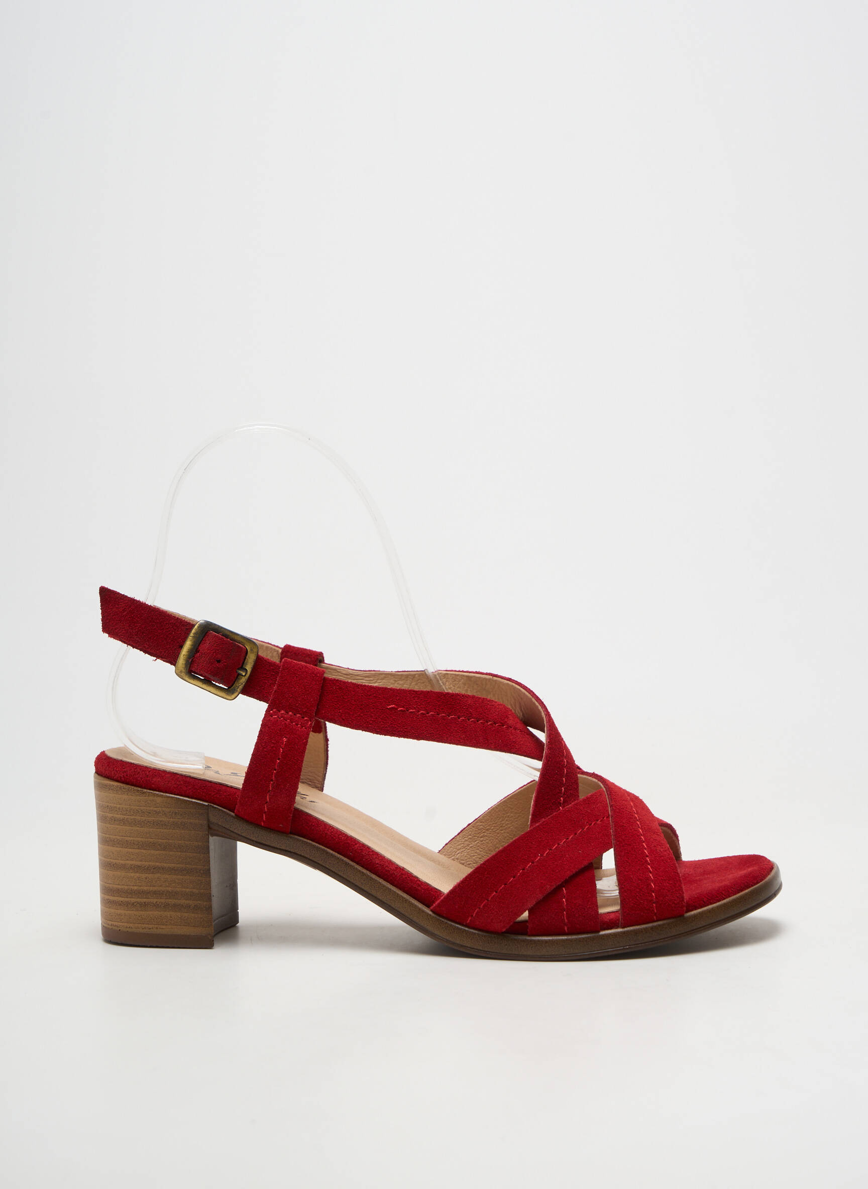 Sandales/nu pieds fermeture boucle(s) talon de 4 à 6cm rouge REBELLES femme