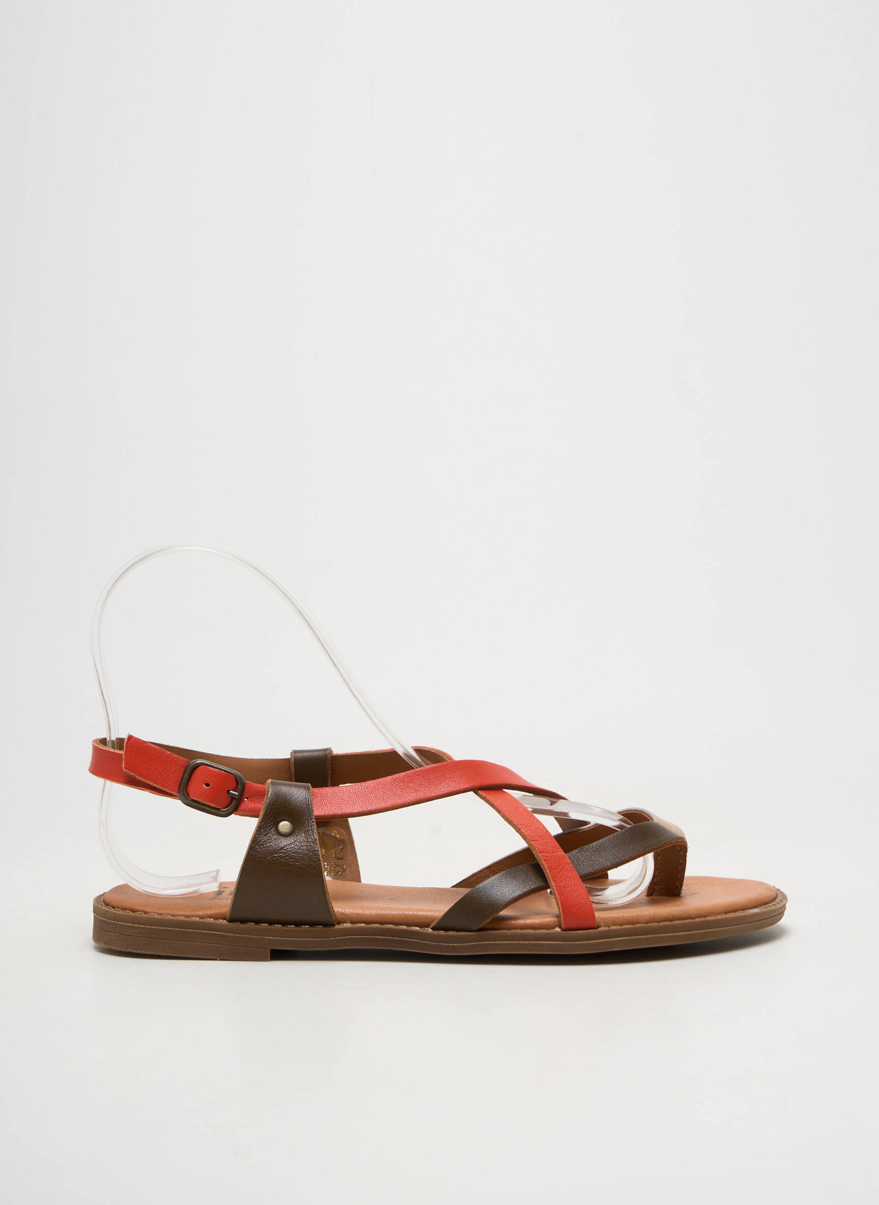 Sandales/nu pieds matière lisse talon plat jusqu'à 3cm marron ARIMA femme