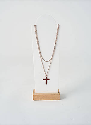 Collier fermeture fermoir mousqueton rose TATA GISELE femme