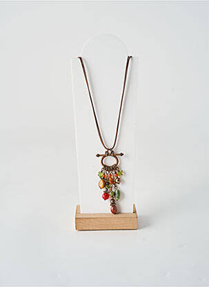Collier ornement pierre marron TATA GISELE femme