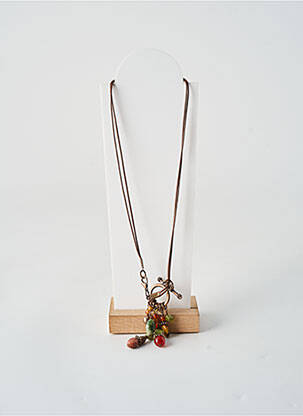 Collier ornement pierre marron TATA GISELE femme