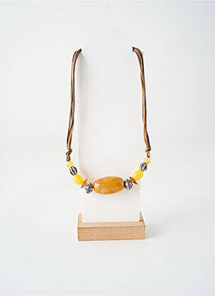 Collier ornement pierre marron TATA GISELE femme