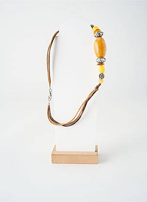 Collier ornement pierre marron TATA GISELE femme