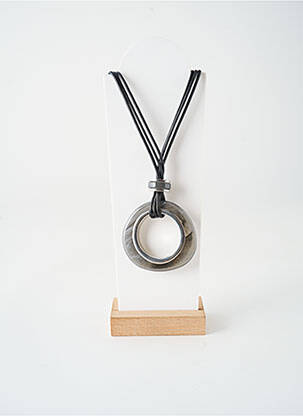 Collier matériaux métal noir TATA GISELE femme