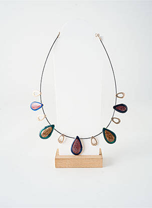 Collier matériaux métal noir TATA GISELE femme
