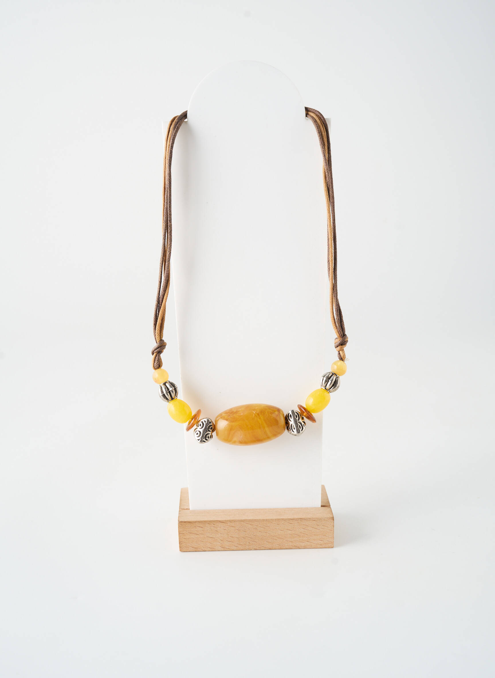 Collier ornement pierre marron TATA GISELE femme