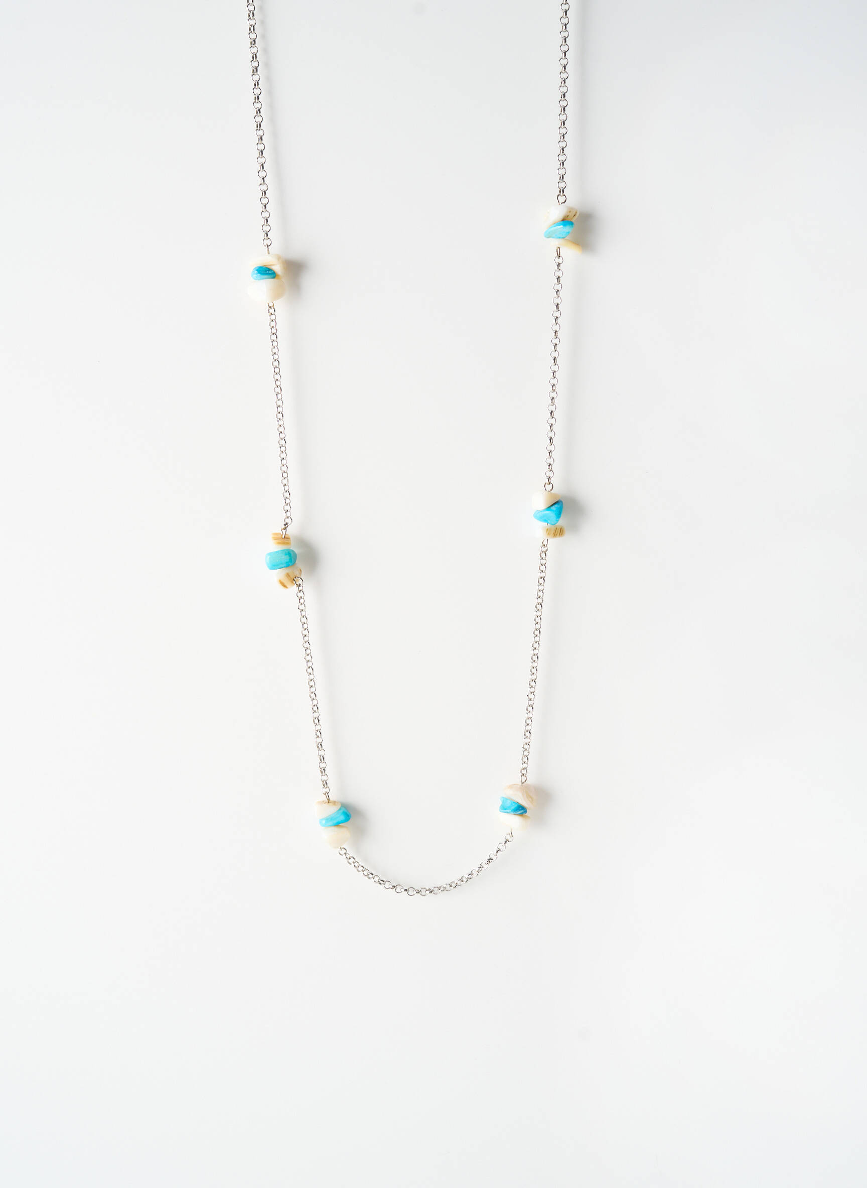 Sautoir ornement pierre bleu TATA GISELE femme
