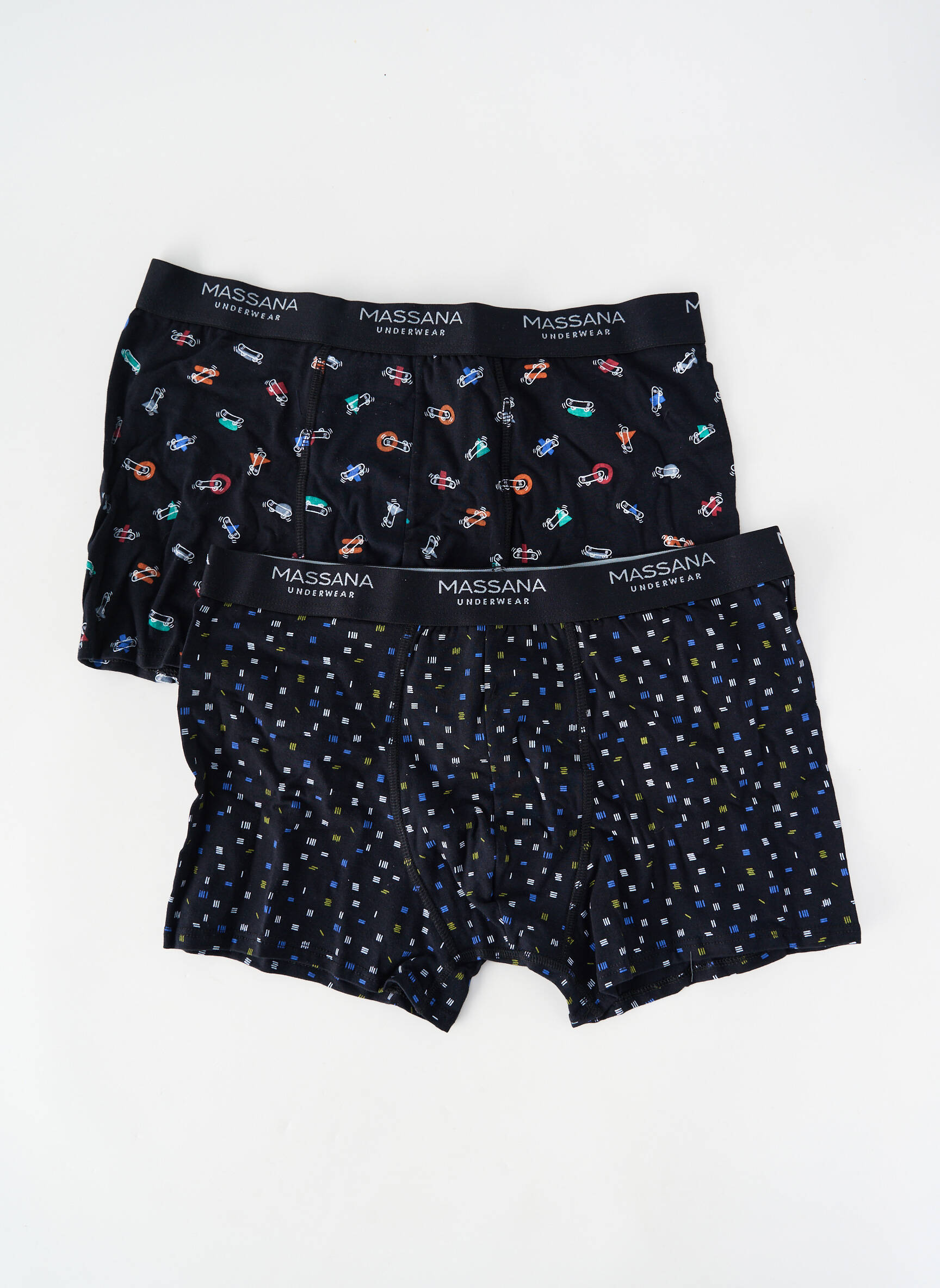 Boxer imprimé fantaisie noir MASSANA homme