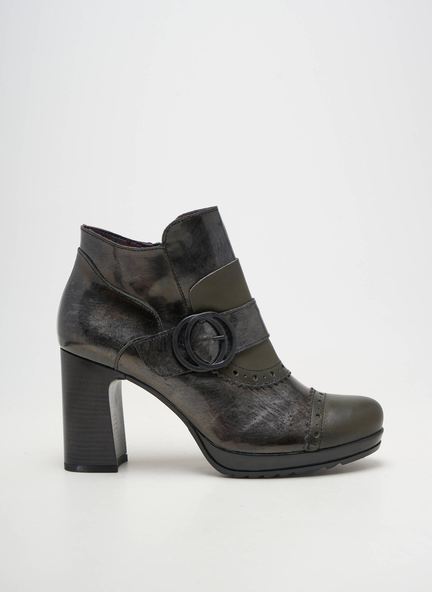 Bottines/boots matière lisse talon de 7 à 9cm vert JOSE SAENZ femme