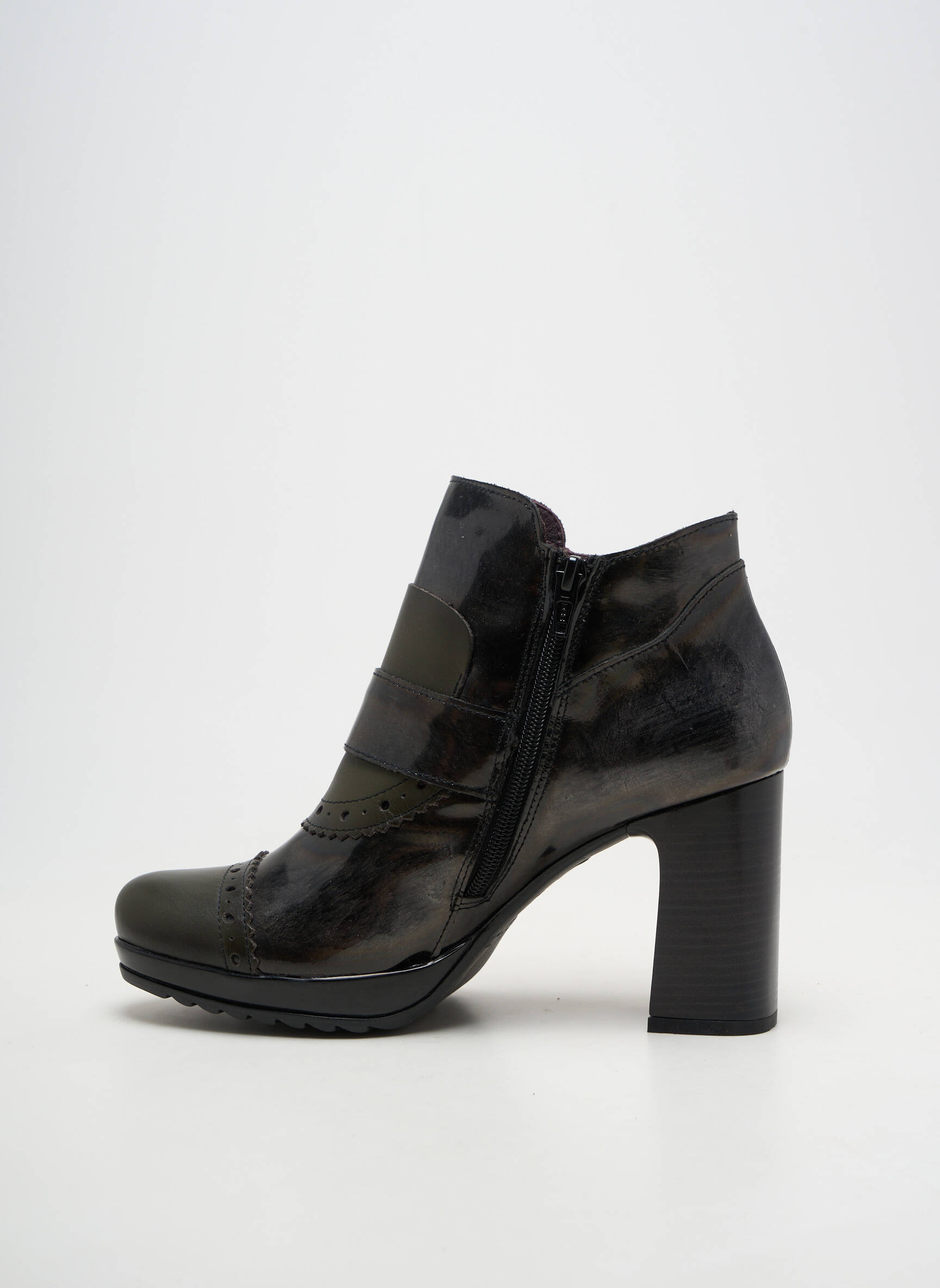 Bottines/boots matière lisse talon de 7 à 9cm vert JOSE SAENZ femme