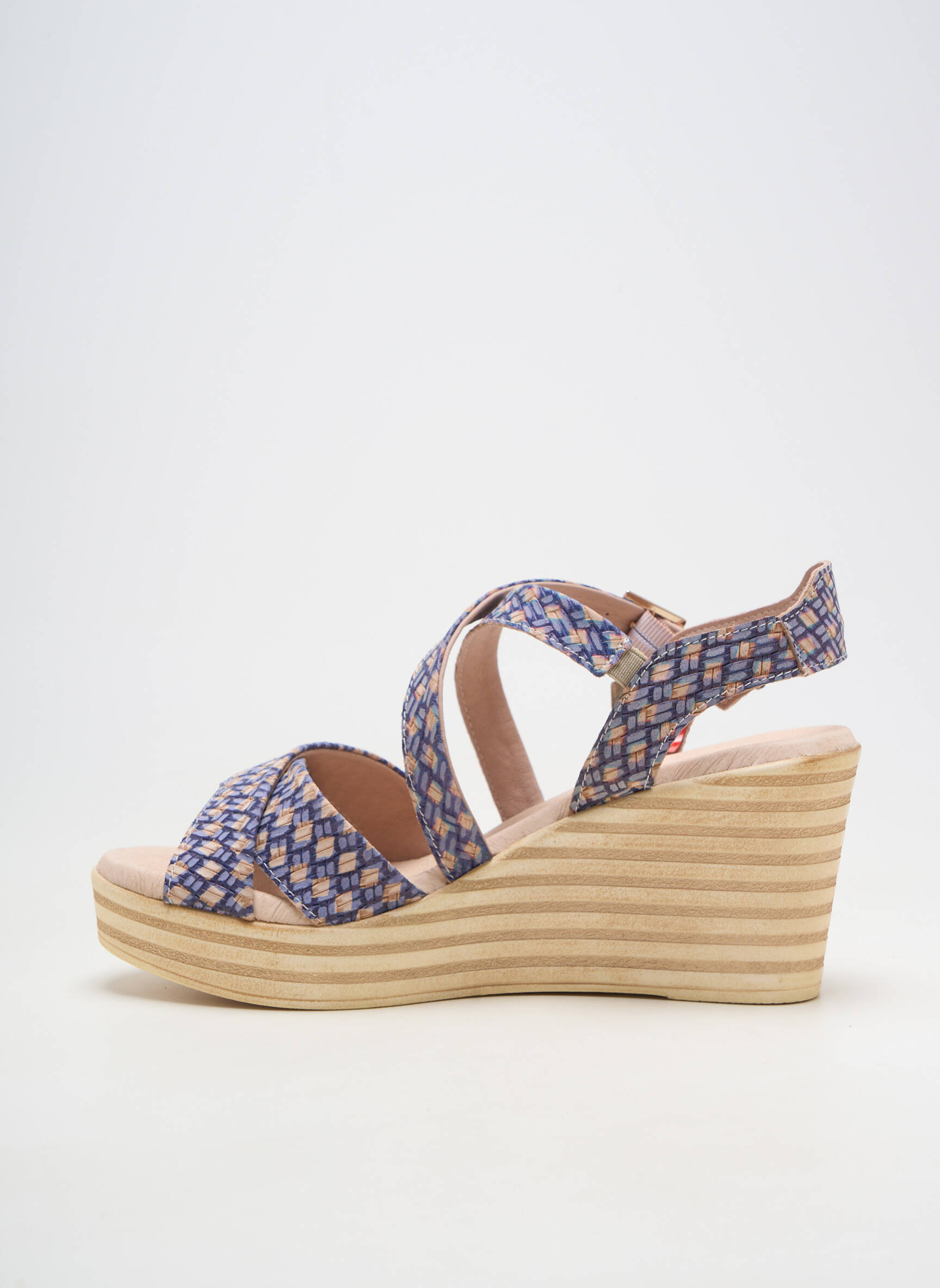 Sandales/nu pieds talon compensé talon de 7 à 9cm bleu JOSE SAENZ femme