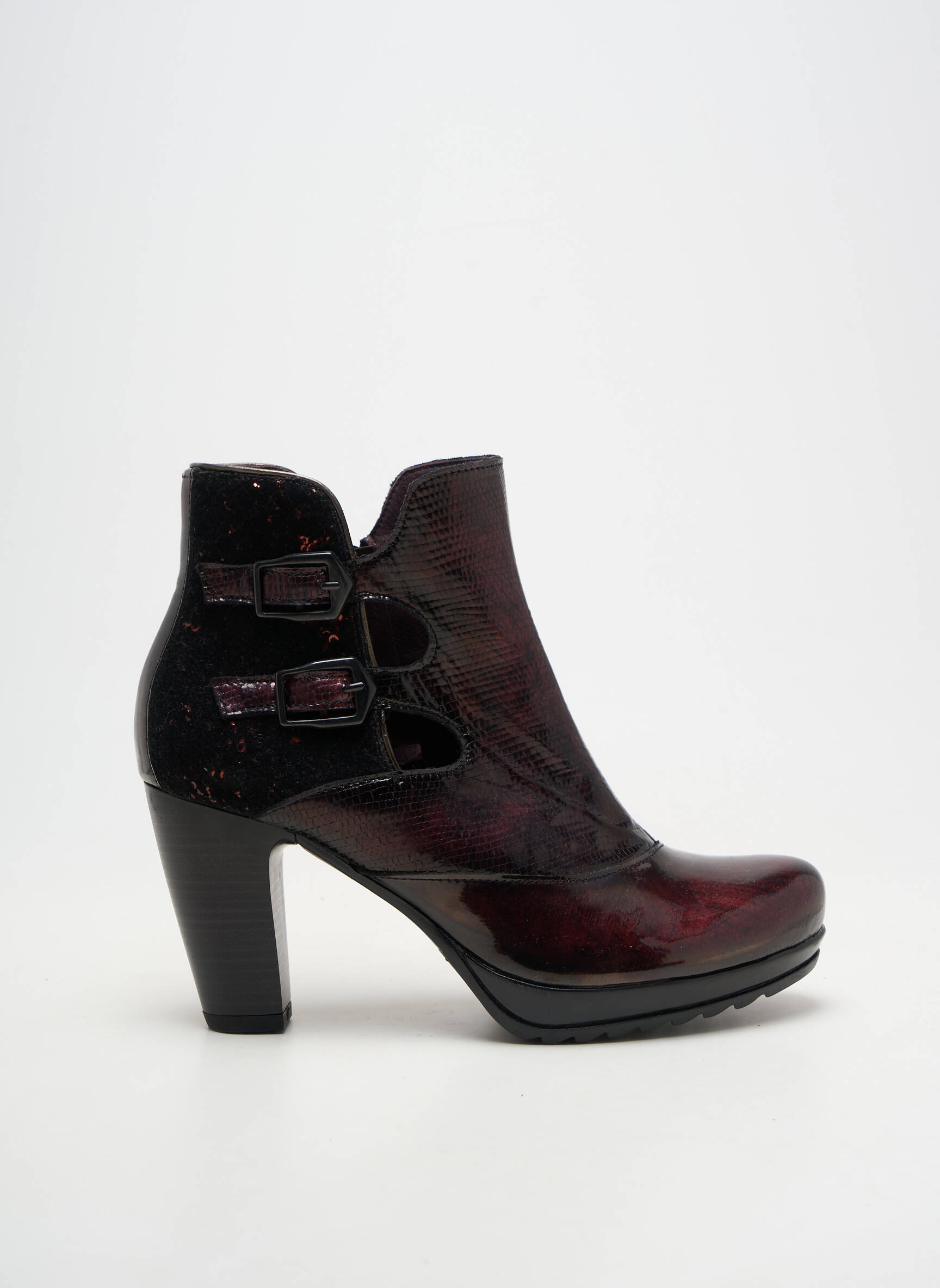 Bottines/boots matière lisse talon de 7 à 9cm rouge JOSE SAENZ femme