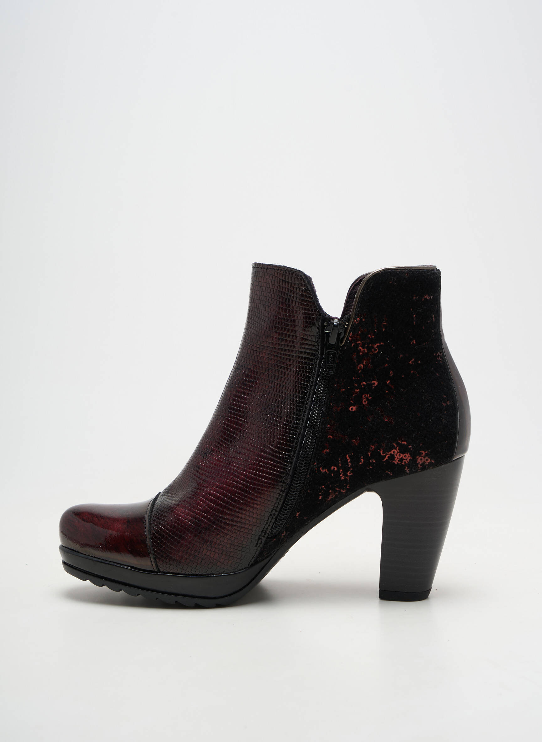 Bottines/boots matière lisse talon de 7 à 9cm rouge JOSE SAENZ femme