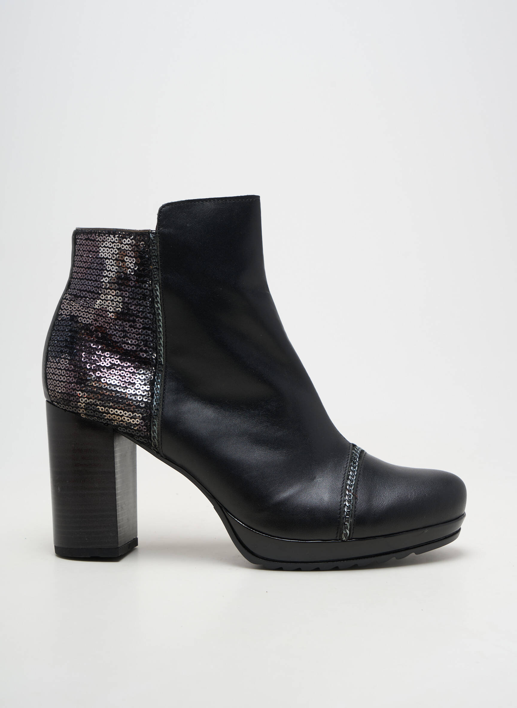Bottines/boots matière lisse talon de 7 à 9cm noir JOSE SAENZ femme