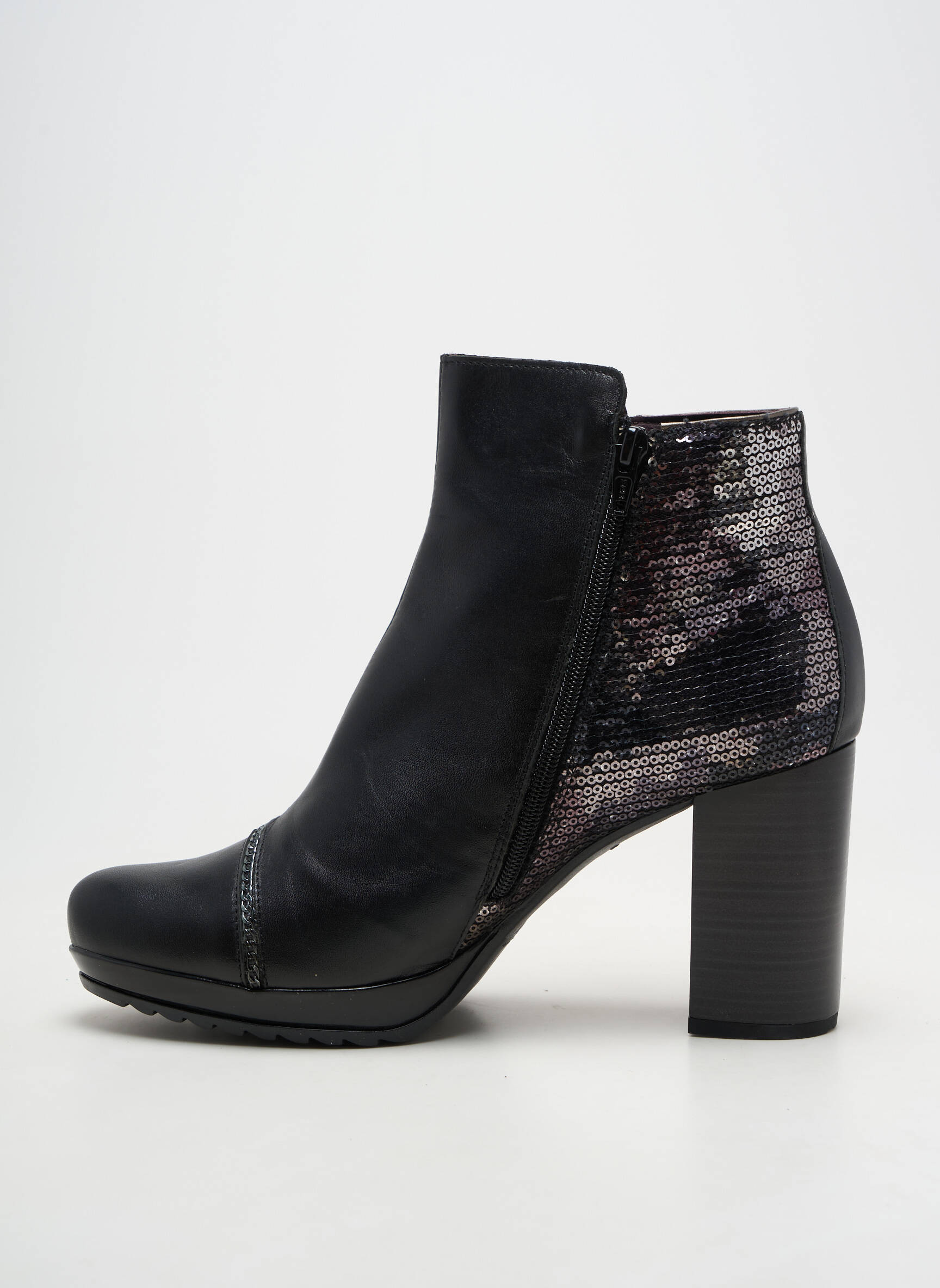 Bottines/boots matière lisse talon de 7 à 9cm noir JOSE SAENZ femme