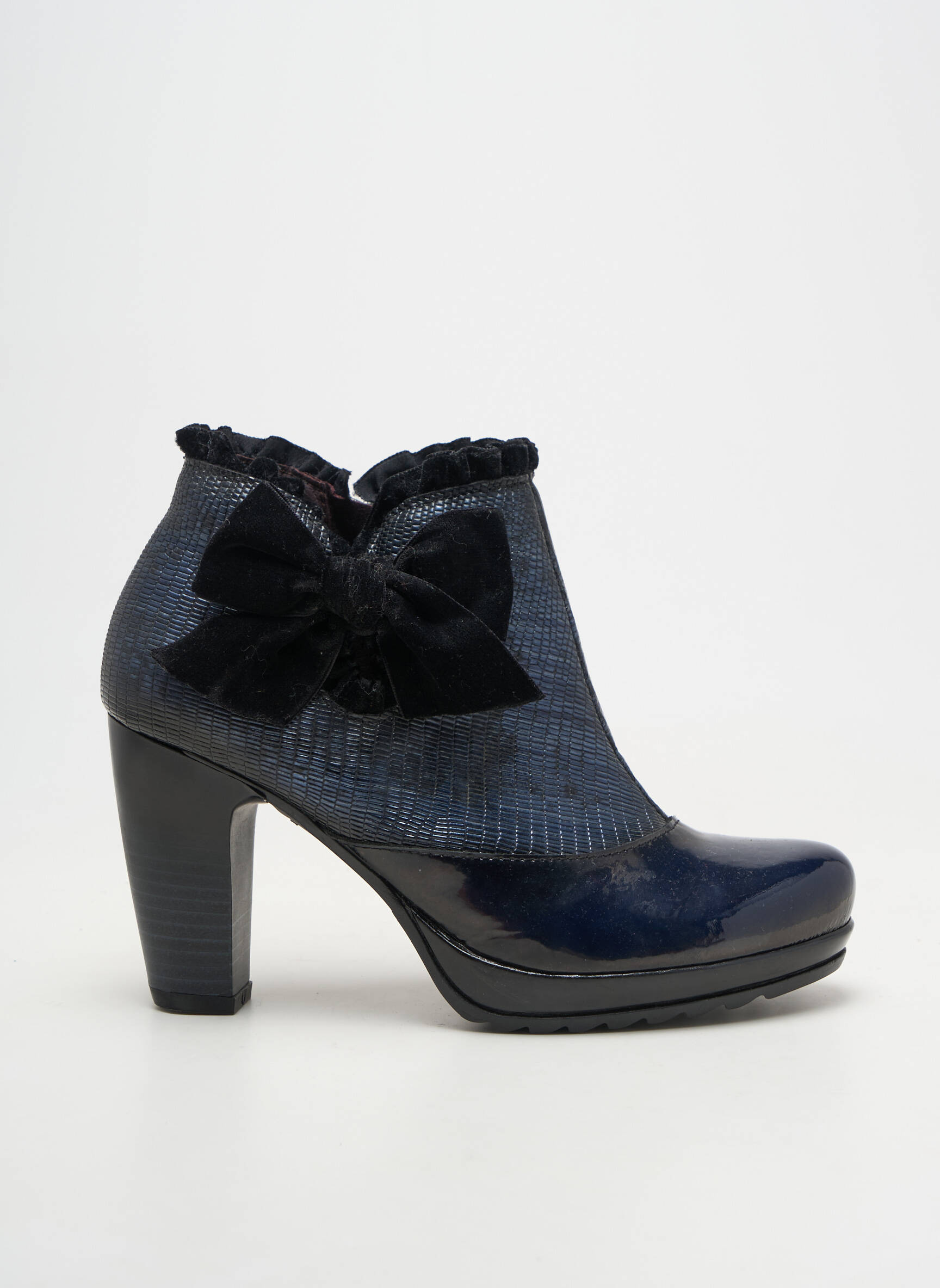 Bottines/boots matière lisse talon de 7 à 9cm bleu JOSE SAENZ femme