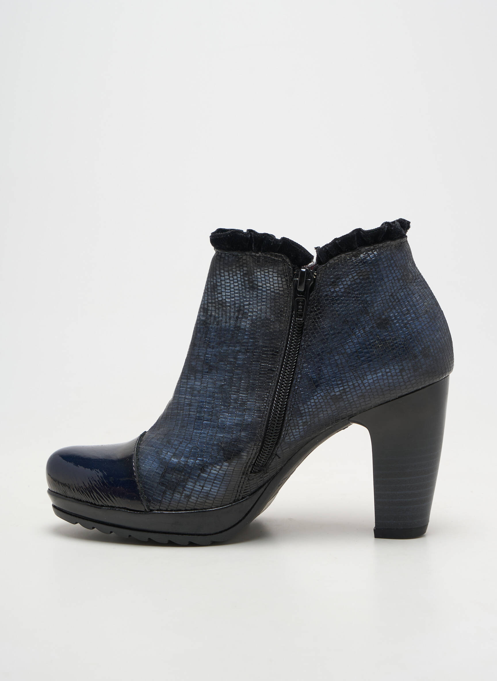Bottines/boots matière lisse talon de 7 à 9cm bleu JOSE SAENZ femme