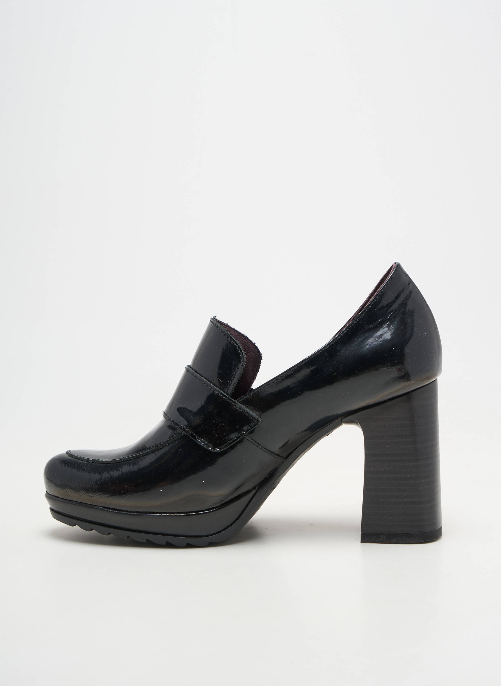 Mocassins tissage vernis talon de 7 à 9cm noir JOSE SAENZ femme