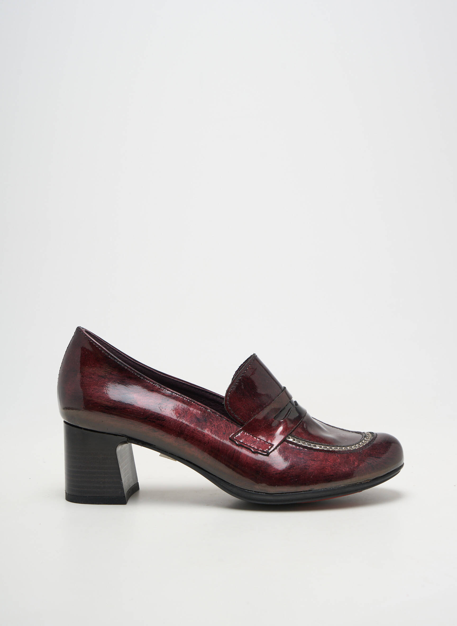 Mocassins tissage vernis talon de 4 à 6cm rouge JOSE SAENZ femme
