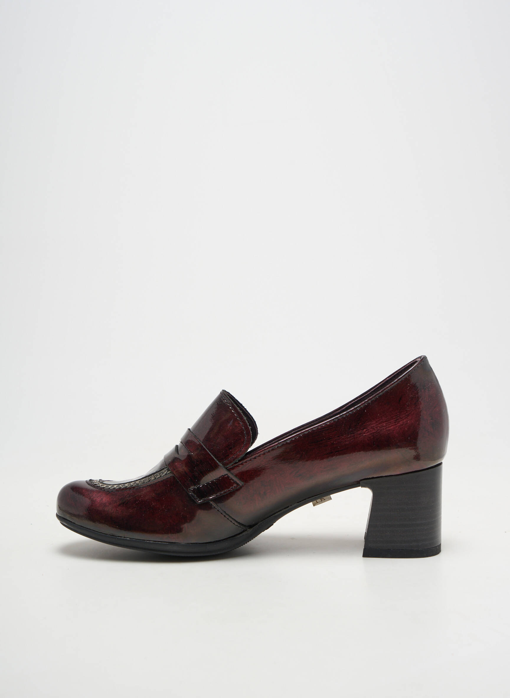 Mocassins tissage vernis talon de 4 à 6cm rouge JOSE SAENZ femme