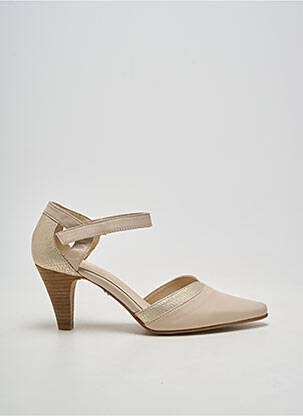 Escarpins tissage satiné talon de 7 à 9cm beige AYAME femme