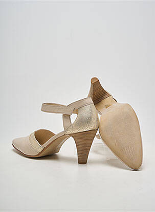 Escarpins tissage satiné talon de 7 à 9cm beige AYAME femme