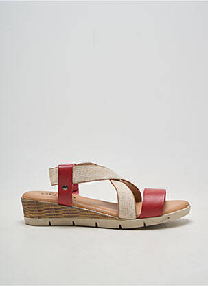Sandales/nu pieds matière lisse talon de 4 à 6cm rouge ARIMA femme