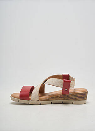 Sandales/nu pieds matière lisse talon de 4 à 6cm rouge ARIMA femme