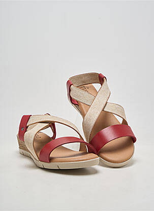 Sandales/nu pieds matière lisse talon de 4 à 6cm rouge ARIMA femme