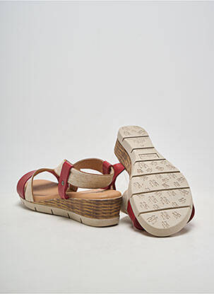 Sandales/nu pieds semi compensé talon de 4 à 6cm rouge ARIMA femme