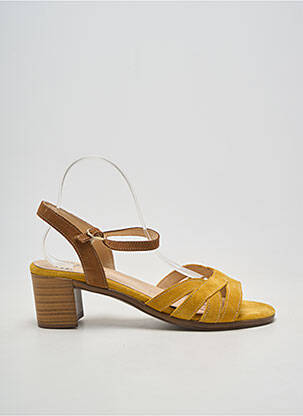 Sandales/nu pieds fermeture boucle(s) talon de 4 à 6cm jaune REBELLE femme