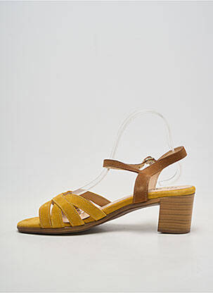 Sandales/nu pieds fermeture boucle(s) talon de 4 à 6cm jaune REBELLE femme