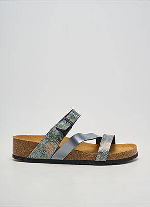 Mules/sabots tissage satiné talon plat jusqu'à 3cm gris ARIMA femme