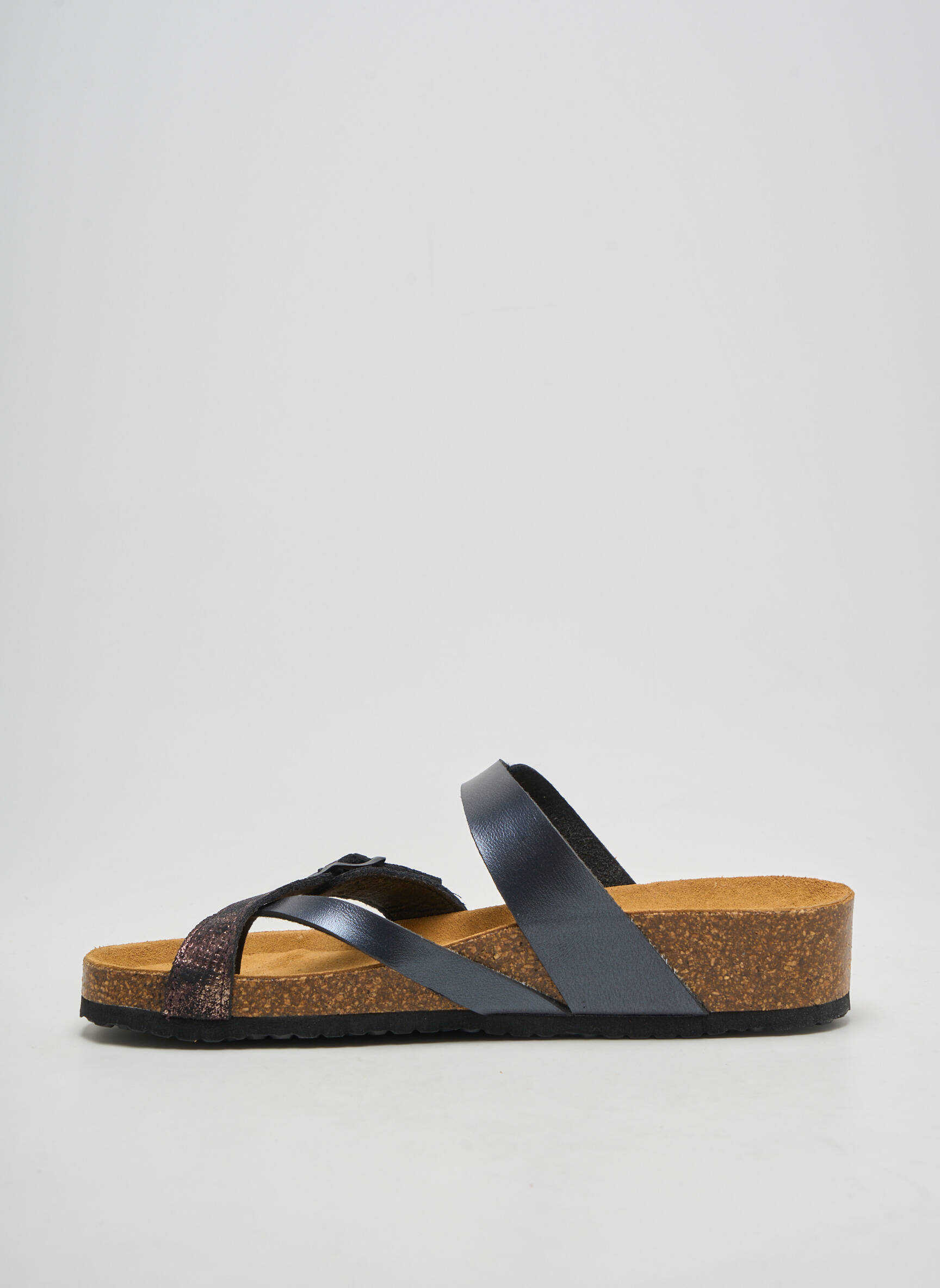 Tongs matière lisse talon plat jusqu'à 3cm noir ARIMA femme