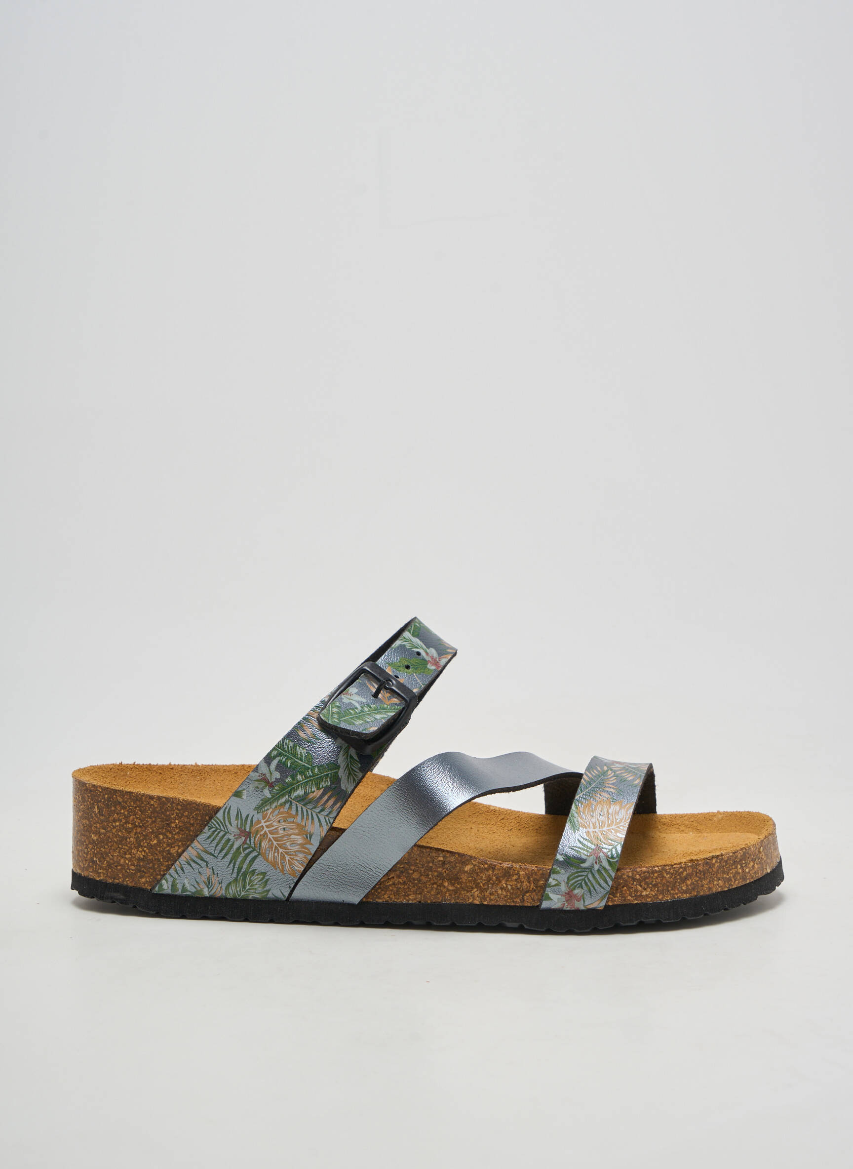 Mules/sabots tissage satiné talon plat jusqu'à 3cm gris ARIMA femme