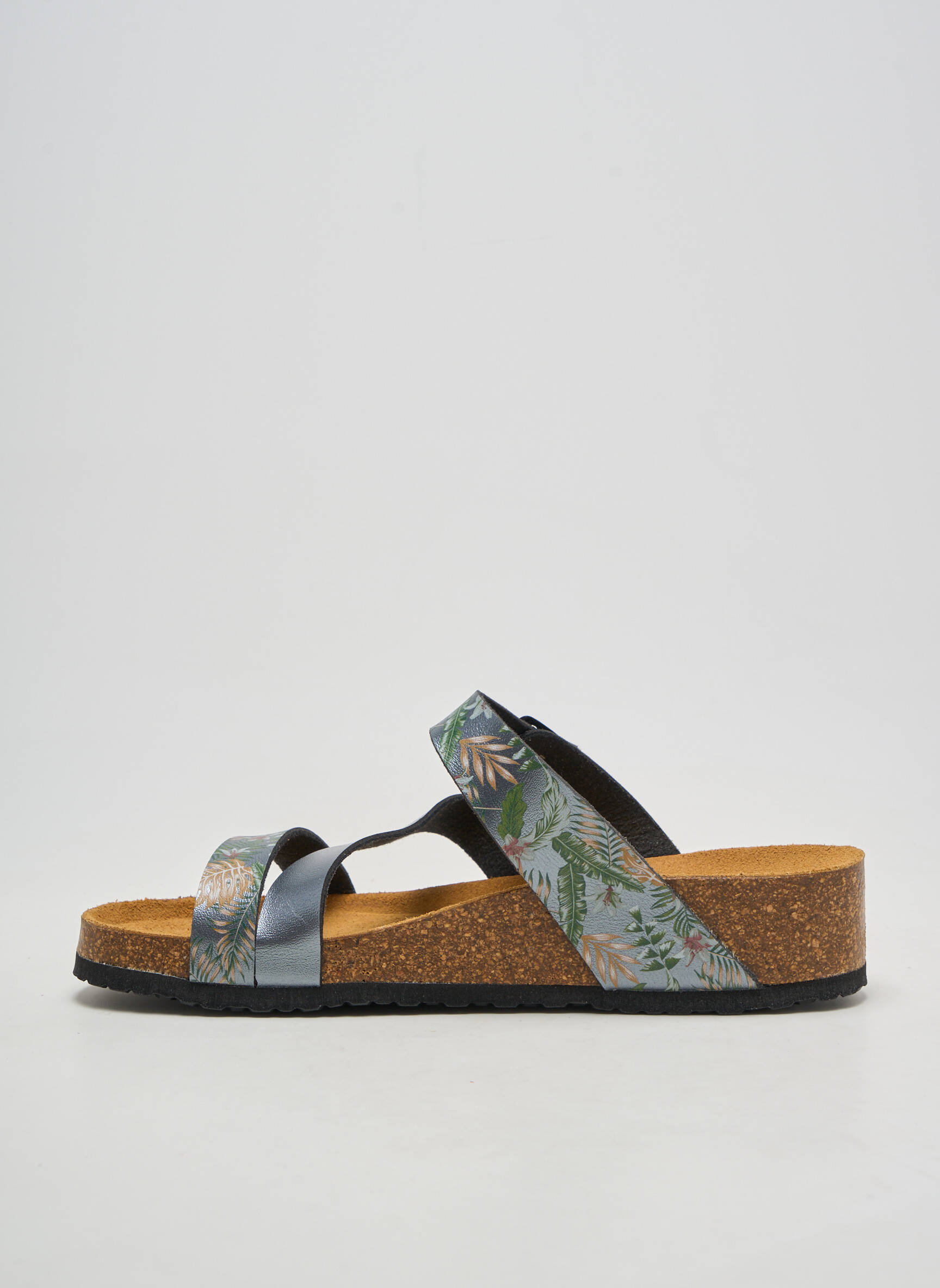 Mules/sabots tissage satiné talon plat jusqu'à 3cm gris ARIMA femme