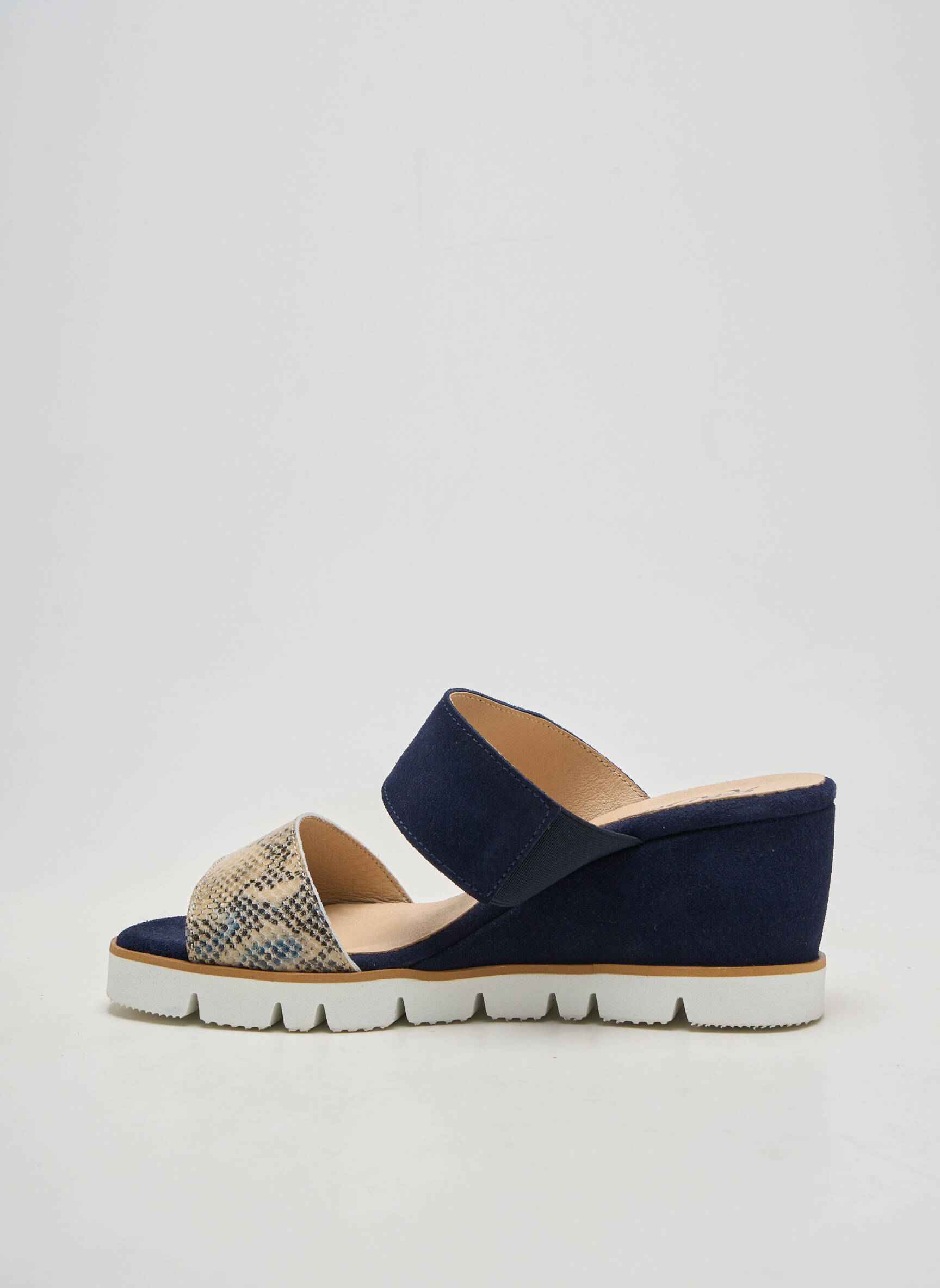 Sandales/nu pieds talon compensé talon de 7 à 9cm bleu REBELLE femme