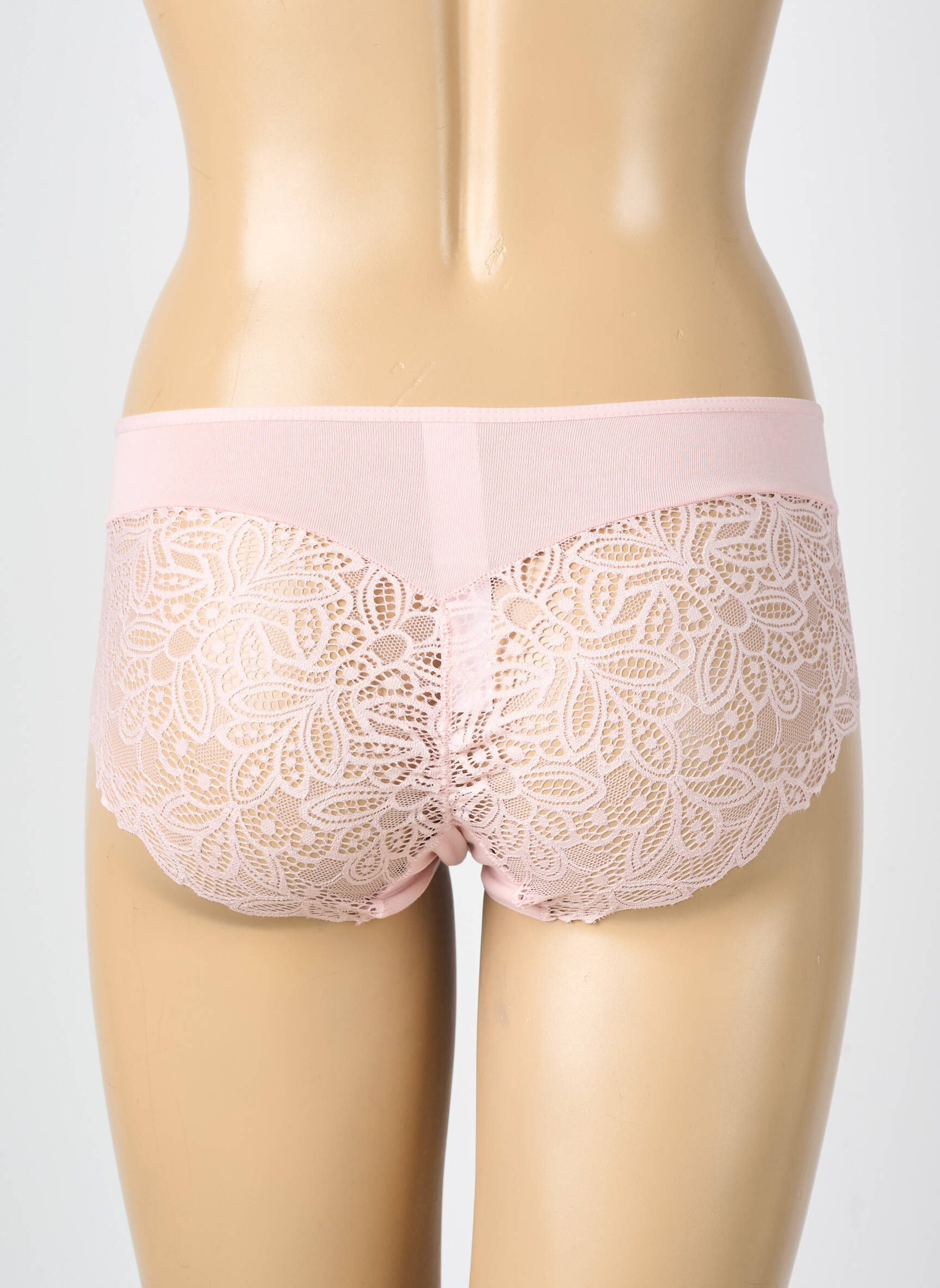 Culotte tissage dentelle rose JANIRA femme