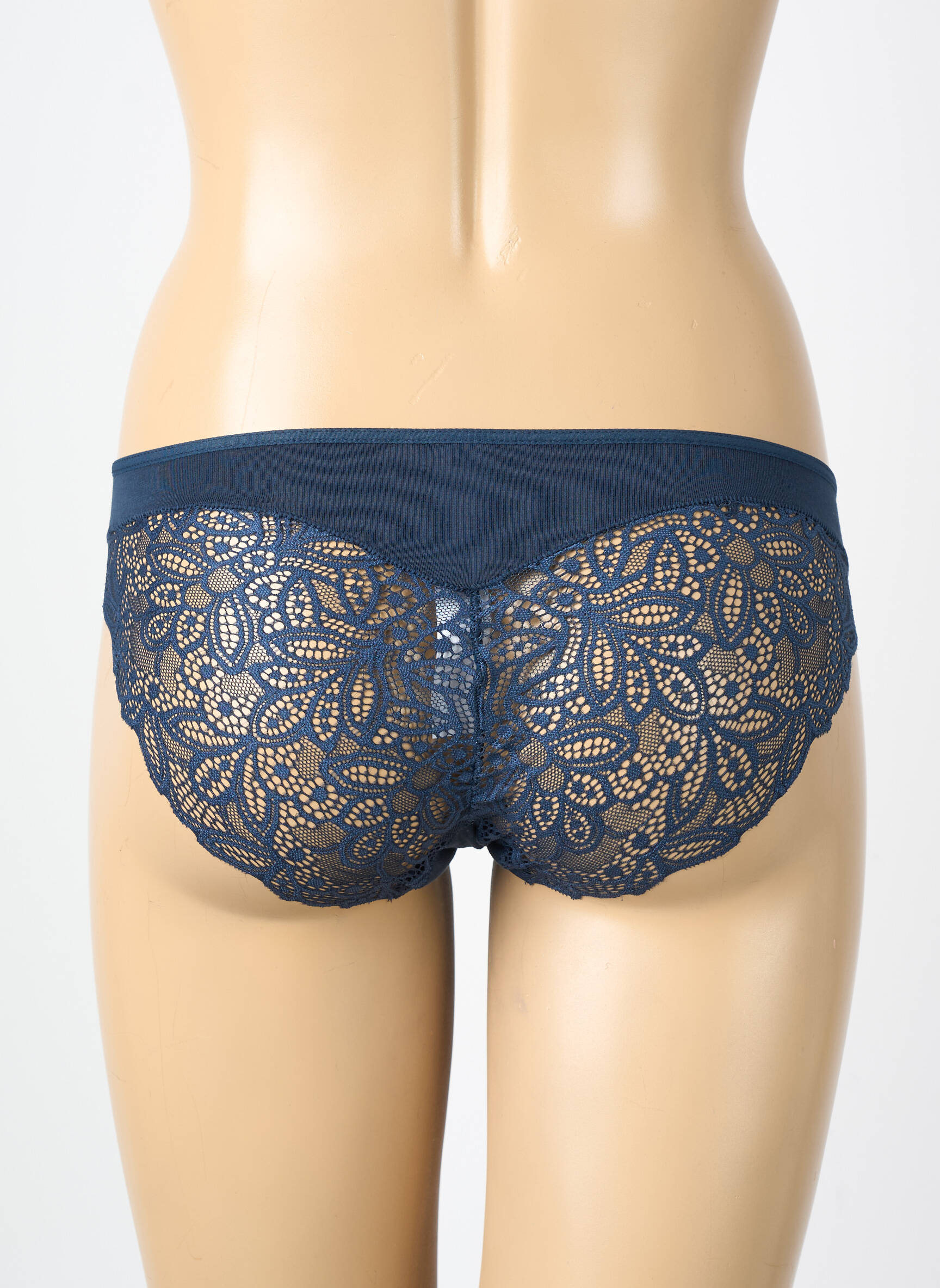 Culotte tissage dentelle bleu JANIRA femme