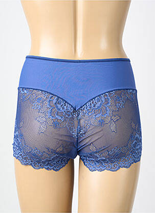 Culotte haute tissage dentelle bleu JANIRA femme