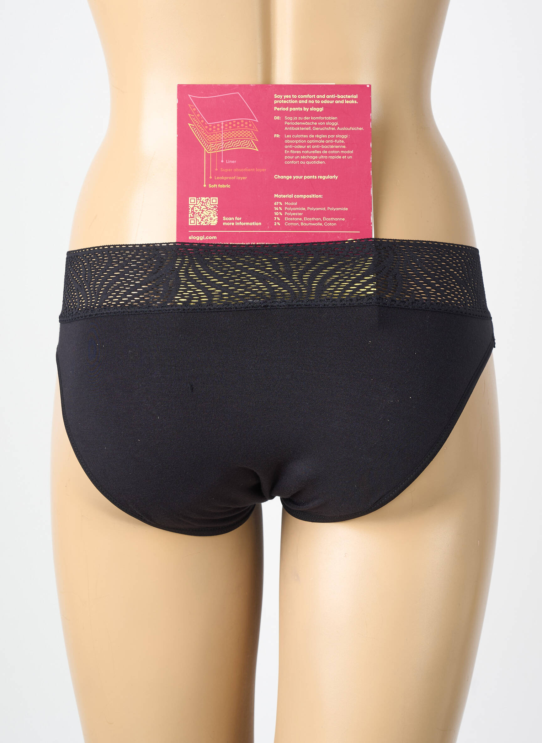 Culotte menstruelle stretch noir SLOGGI femme