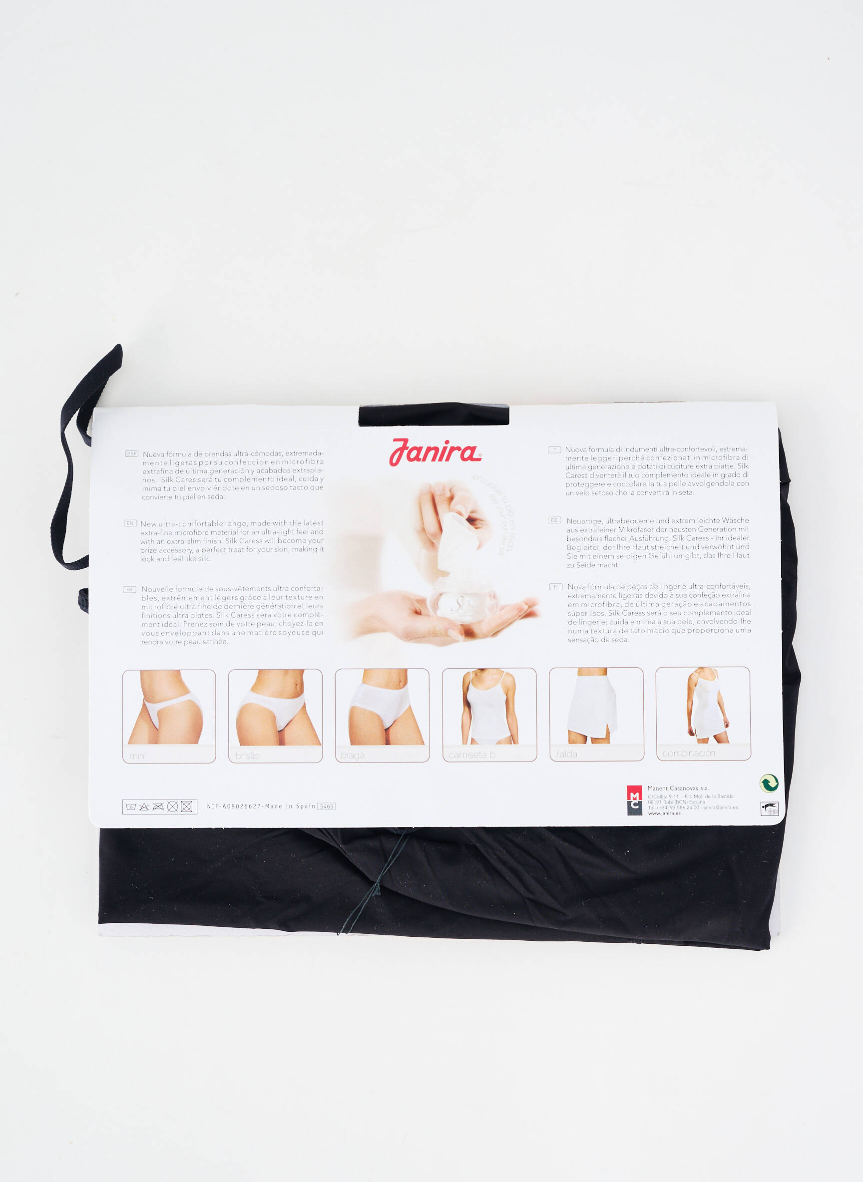 Top/caraco tissage satiné noir JANIRA femme
