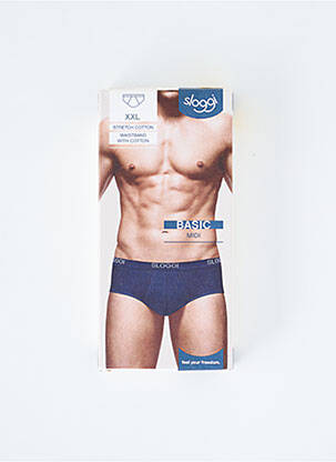 Slip tissage popeline bleu SLOGGI homme