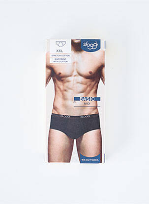 Slip tissage popeline noir SLOGGI homme