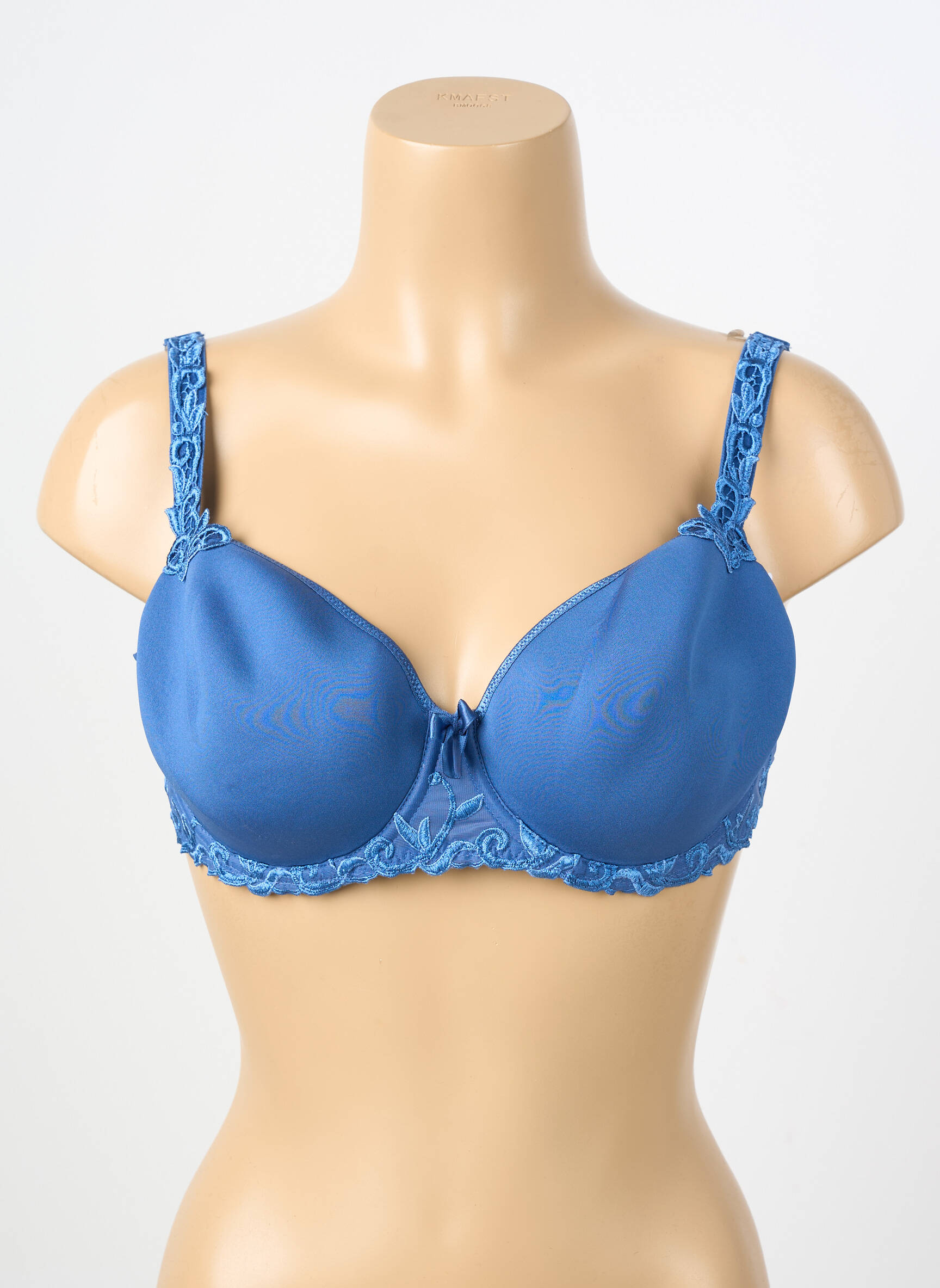 Soutien-gorge effet matière satinée haut soutien-gorge moulé bleu SIMONE PERELE femme