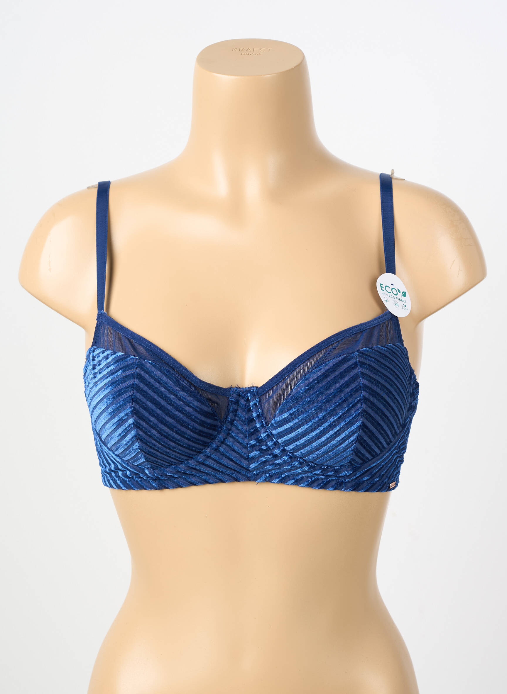 Soutien-gorge effet matière satinée haut soutien-gorge moulé bleu DORINA femme