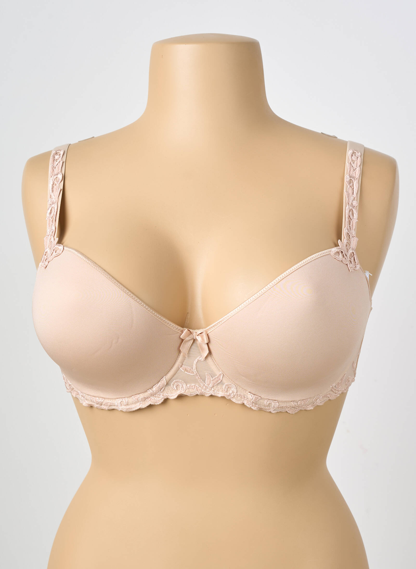 Soutien-gorge effet matière satinée haut soutien-gorge moulé chair SIMONE PERELE femme